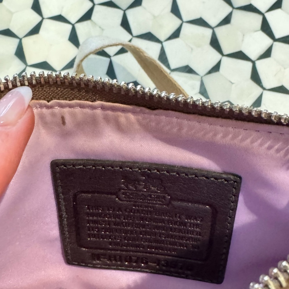 Coach Tan and Dark Brown Signature Crossbody Messenger Bag - Picture 5 of 5